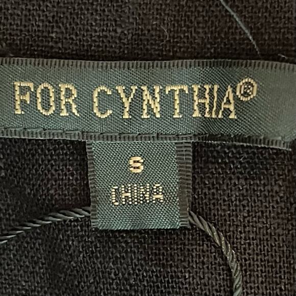 For Cynthia Black Linen Blend Asymmetrical Artsy Boho Midi Dress NWT Size S - Picture 8 of 12